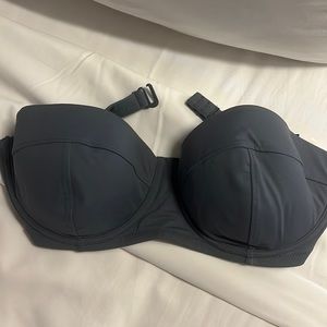 J.Crew gray strapless, bikini top 34DD